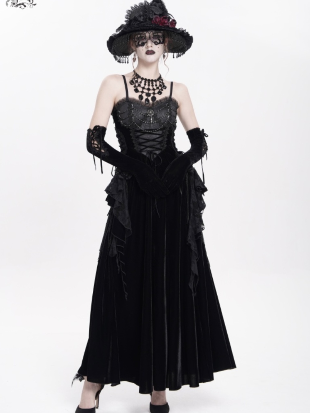 Devil Fashion Gothic Victorian Vampire In the Cover of the Night Black Dress - Picture 14 of 17